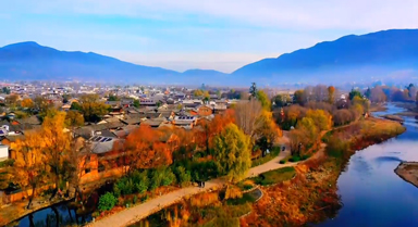 层林尽染绘冬韵，初冬的大理沙溪好似油画