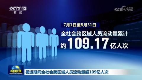 暑運期間全社會跨區域人員流動量超109億人次